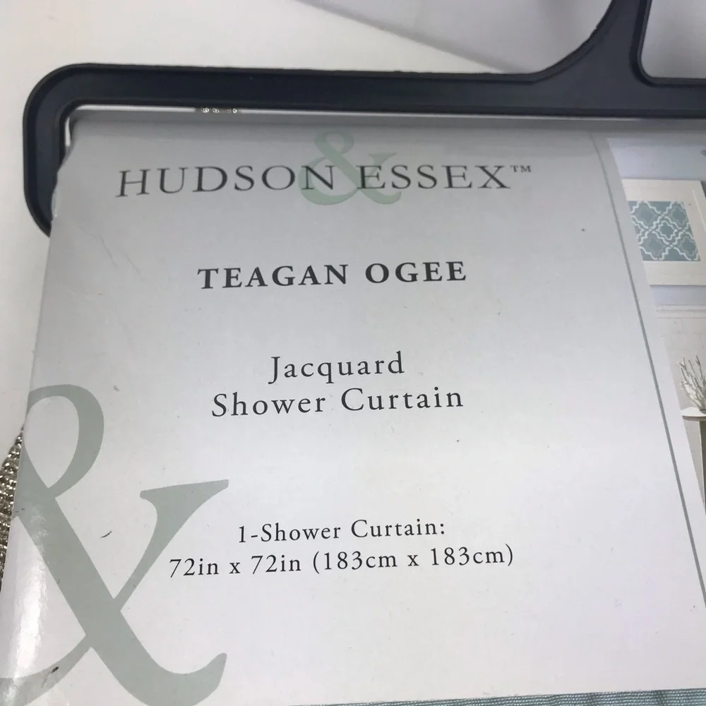 Hudson Essex: Teagan Ogee Shower Curtain - Seafoam blueish greenish 72x72 Jacqu